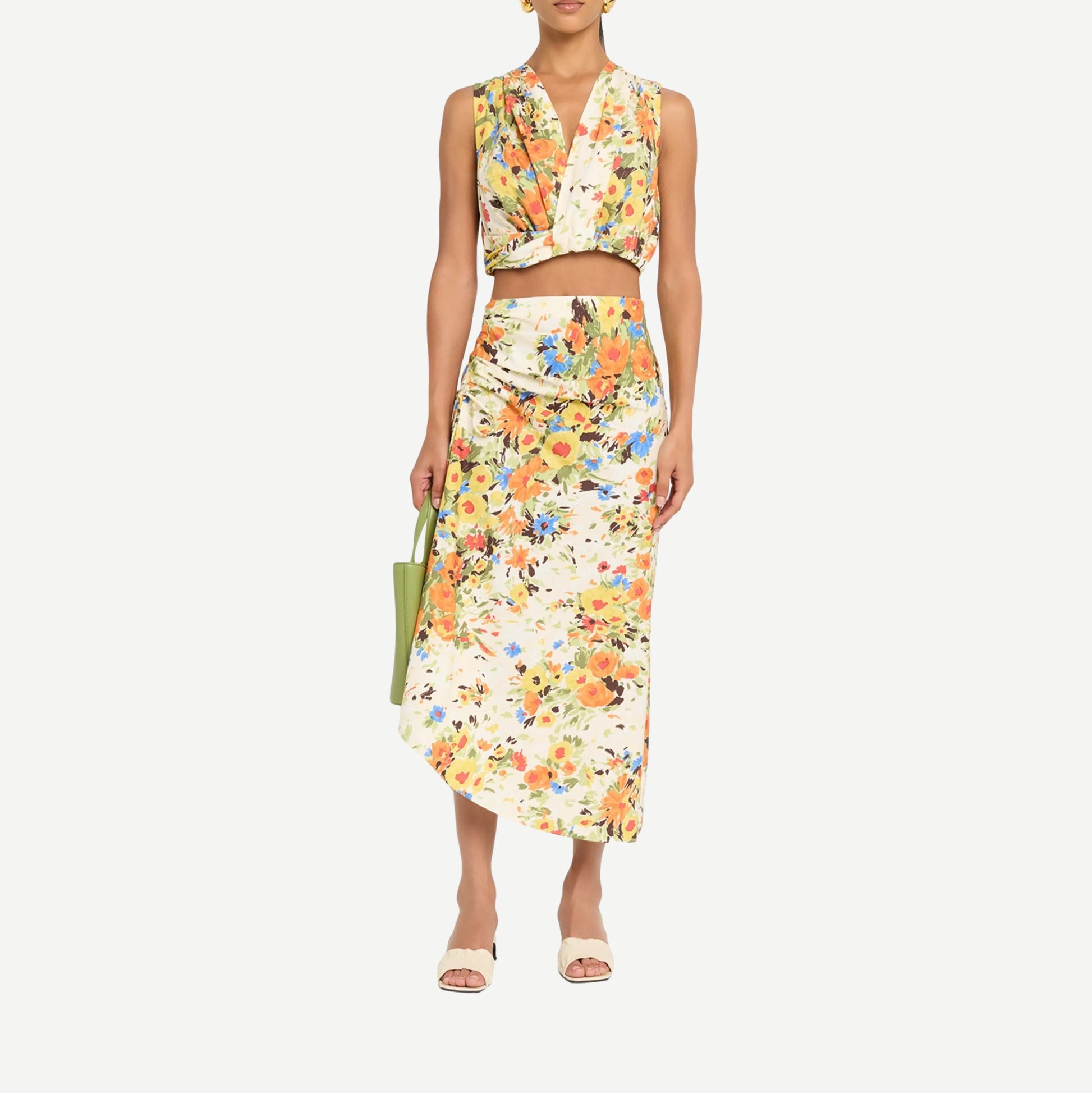 Naomi Skirt - Butter/Poppy Multi - Galvanic.co