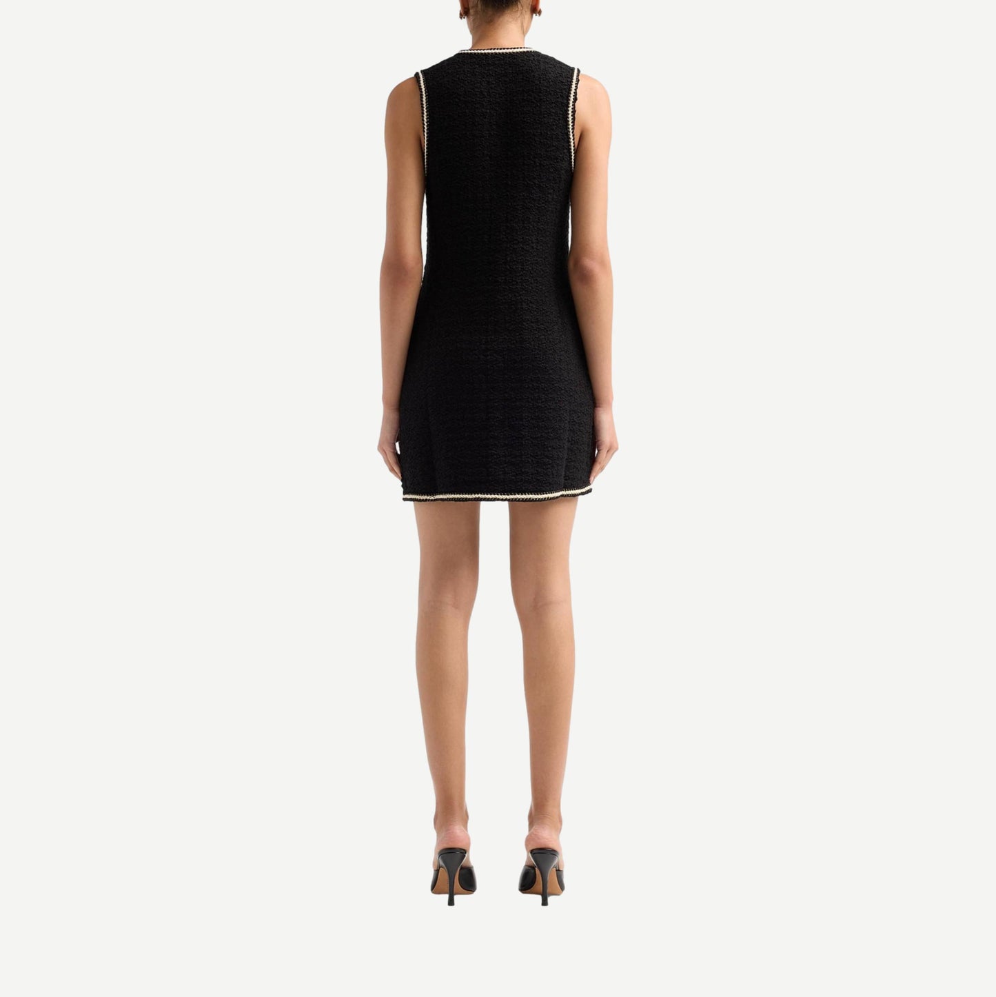 Kerris Button Front Mini Dress - Black Ivory