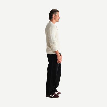 Oban Polo Diamond Stripe - Ecru - Galvanic.co