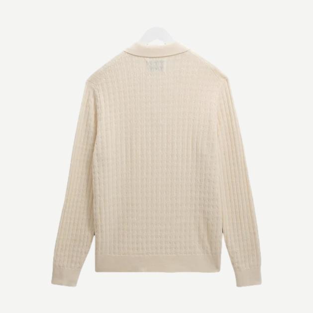 Oban Polo Diamond Stripe - Ecru - Galvanic.co