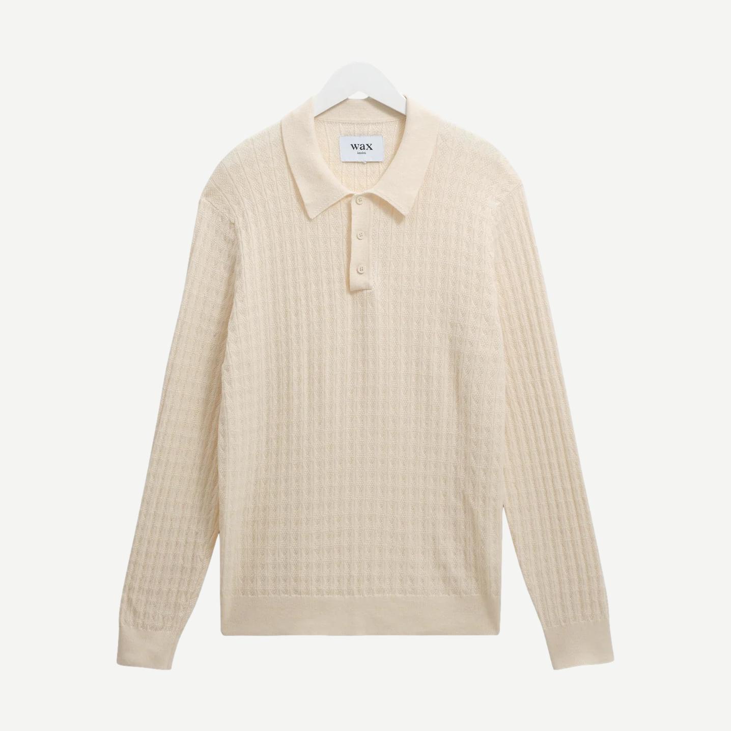 Oban Polo Diamond Stripe - Ecru - Galvanic.co