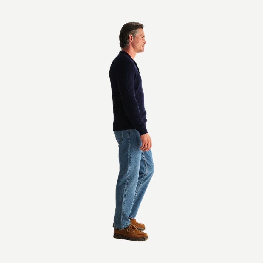 Oban Polo Diamond Stripe - Navy - Galvanic.co