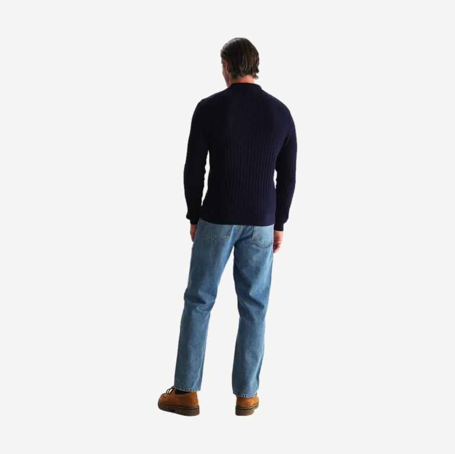 Oban Polo Diamond Stripe - Navy - Galvanic.co
