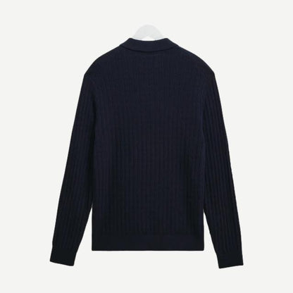 Oban Polo Diamond Stripe - Navy - Galvanic.co