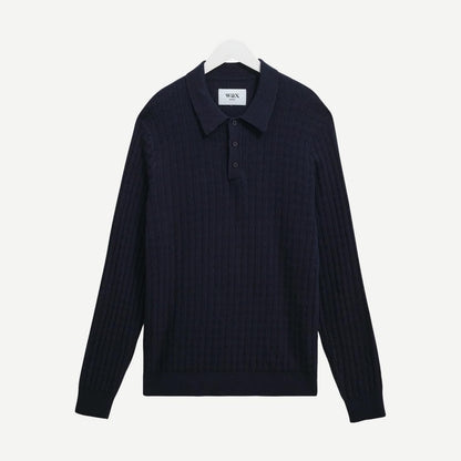 Oban Polo Diamond Stripe - Navy - Galvanic.co