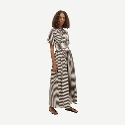 Oda Maxi Dress - Norway Stripe Espresso - Galvanic.co