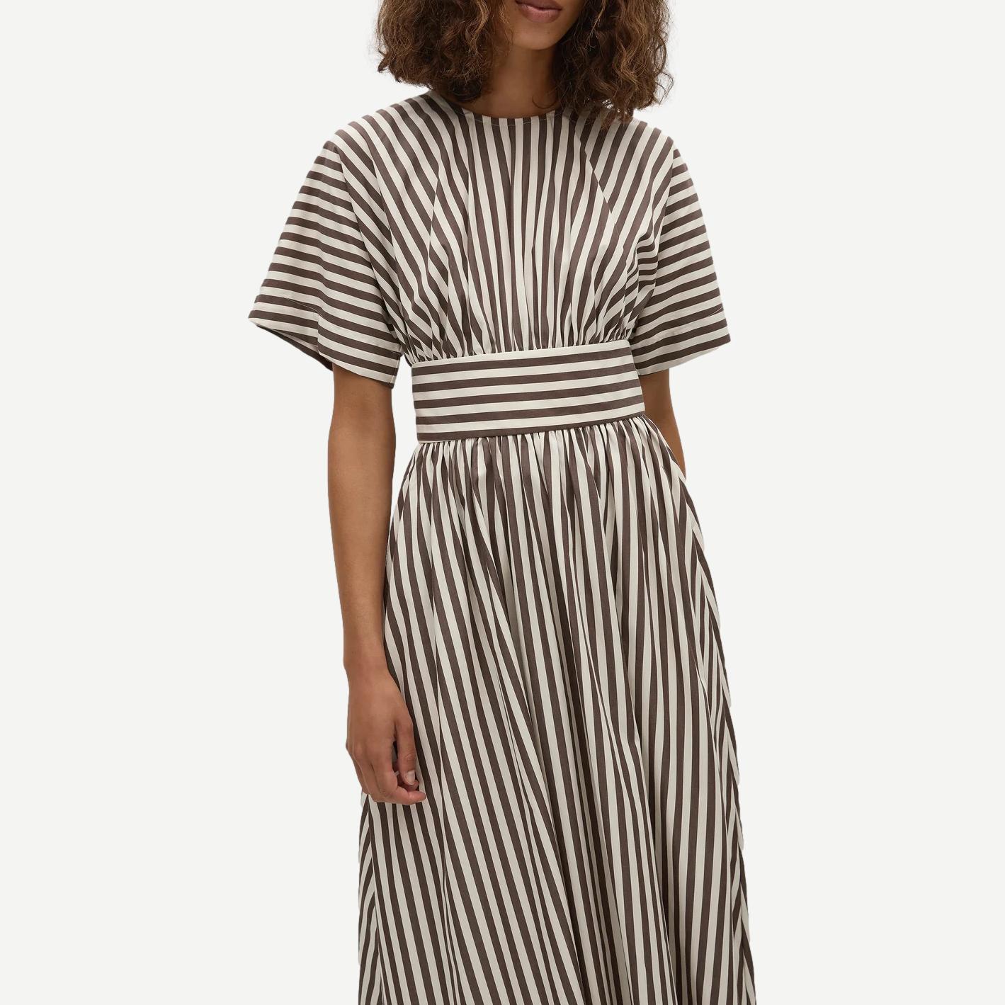 Oda Maxi Dress - Norway Stripe Espresso - Galvanic.co