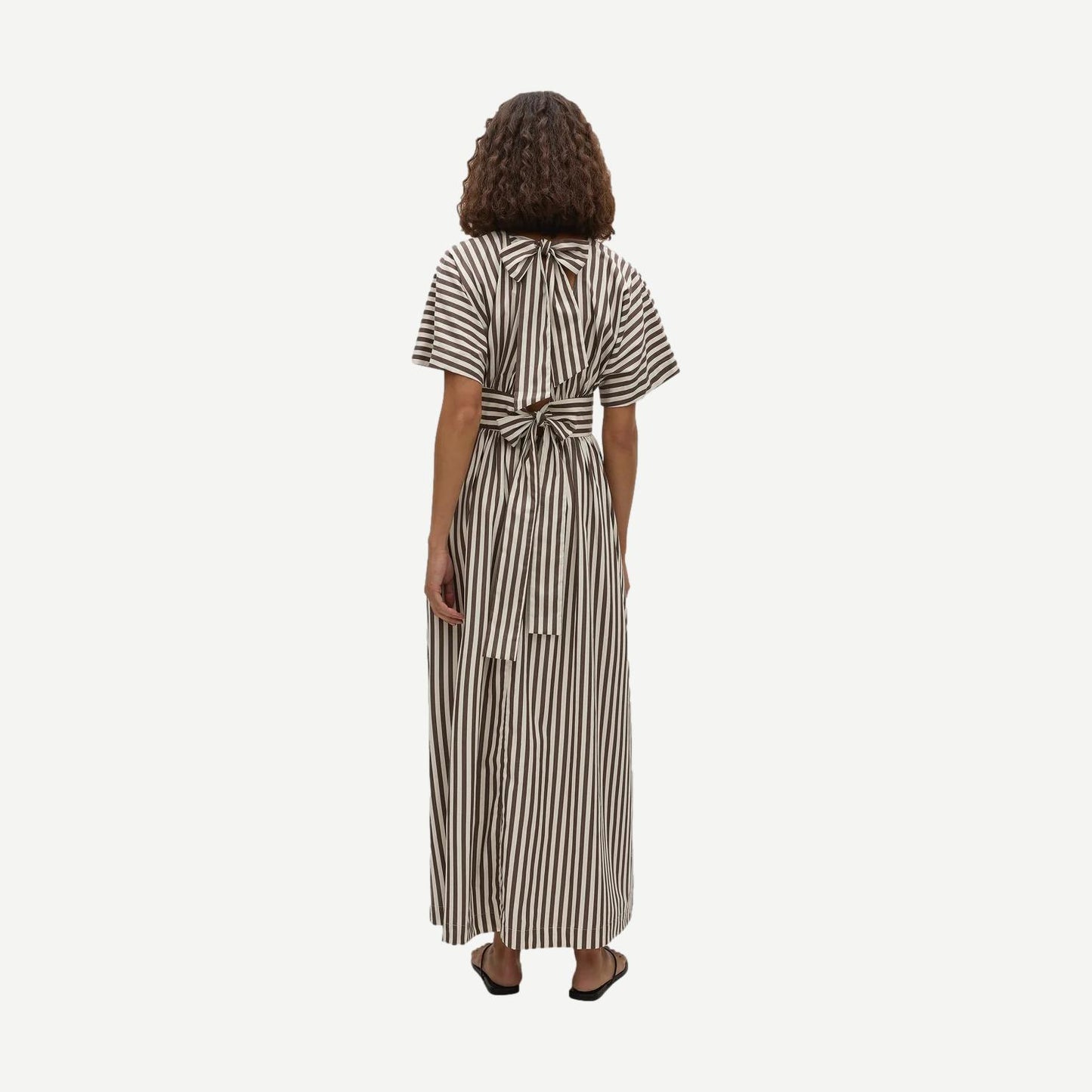 Oda Maxi Dress - Norway Stripe Espresso - Galvanic.co