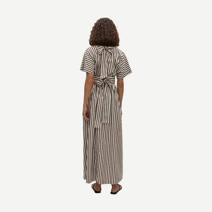 Oda Maxi Dress - Norway Stripe Espresso - Galvanic.co