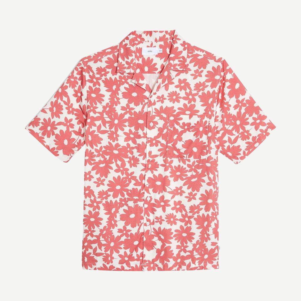 Printed Camp Shirt - Coral - Galvanic.co