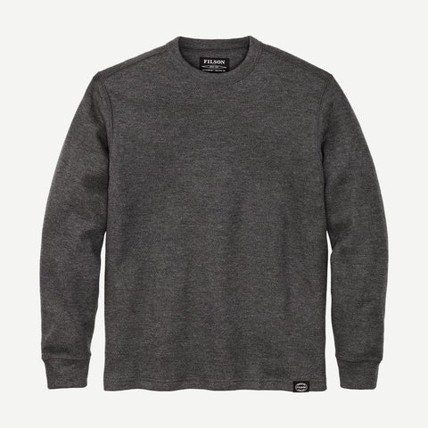 Waffle Knit Thermal Crewneck - Charcoal - Galvanic.co