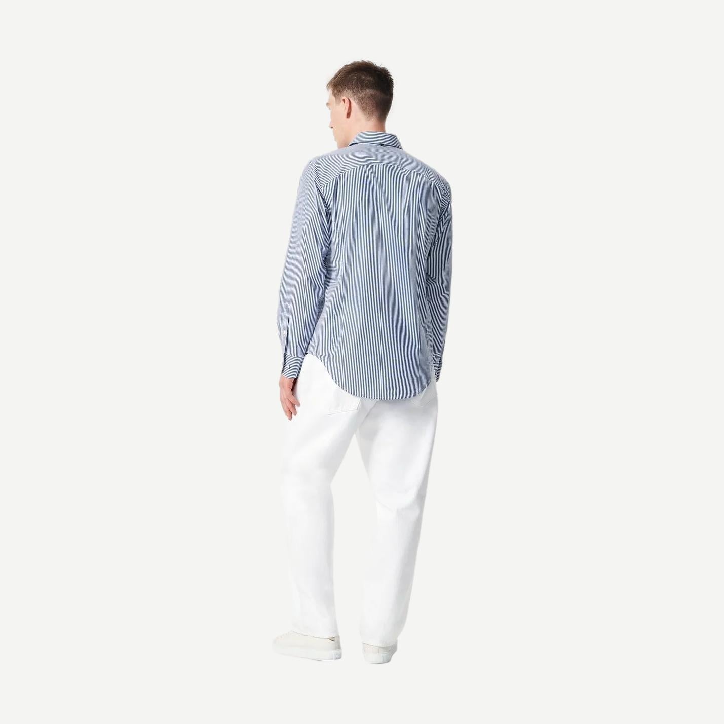 Patrick Poplin Shirt - Blue Cat Stripe - Galvanic.co