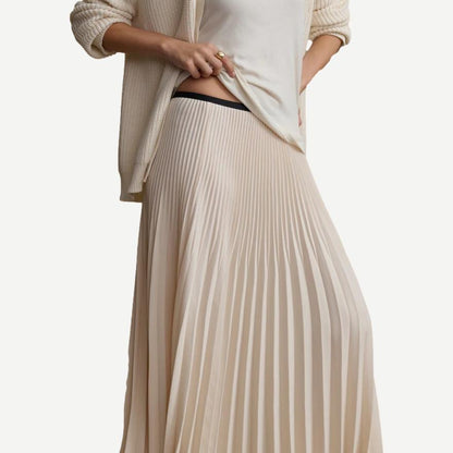 Pleated Skirt - Ivory - Galvanic.co