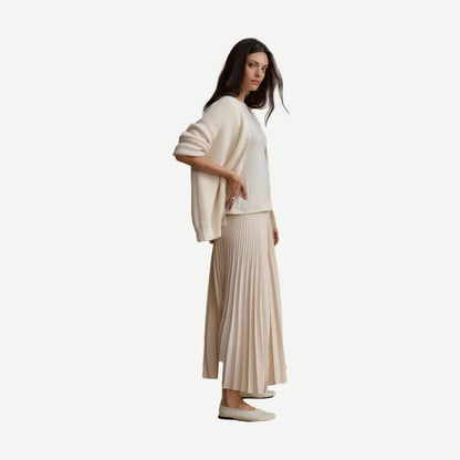 Pleated Skirt - Ivory - Galvanic.co