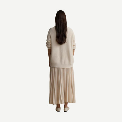 Pleated Skirt - Ivory - Galvanic.co