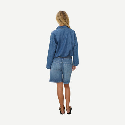 Presley Longline Short - Soft Denim Blue - Galvanic.co