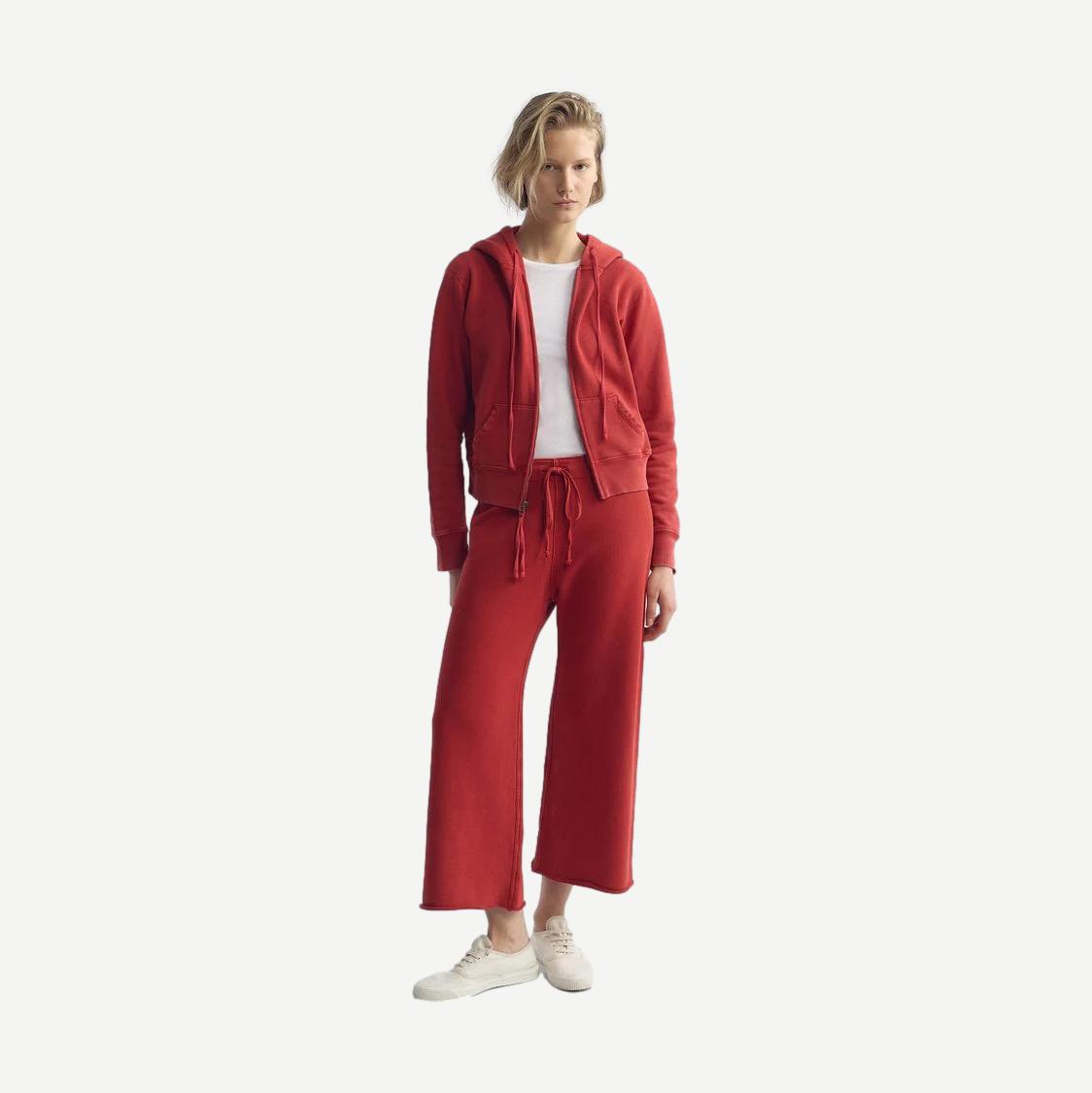 Callie Zip Up Hoodie - Washed Red
