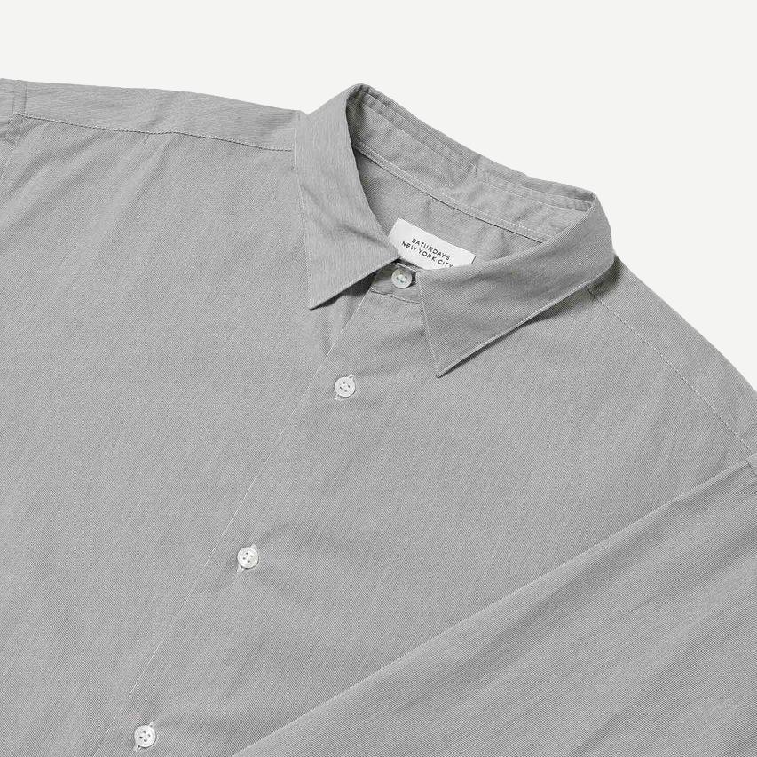 Regular Collar Stripe Shirt - Navy - Galvanic.co
