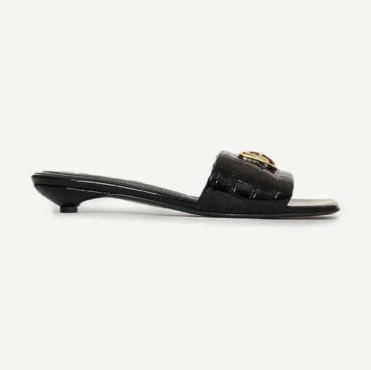 Ria Sandals Monogram - Embossed Black - Galvanic.co