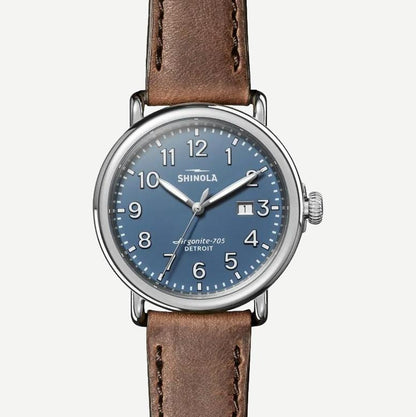 Runwell 3HD 41mm British Tan Leather - Blue - Galvanic.co
