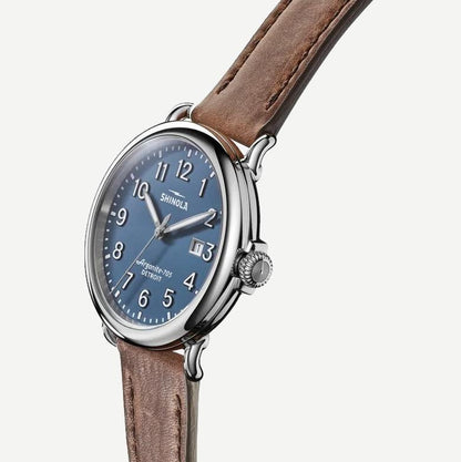 Runwell 3HD 41mm British Tan Leather - Blue - Galvanic.co