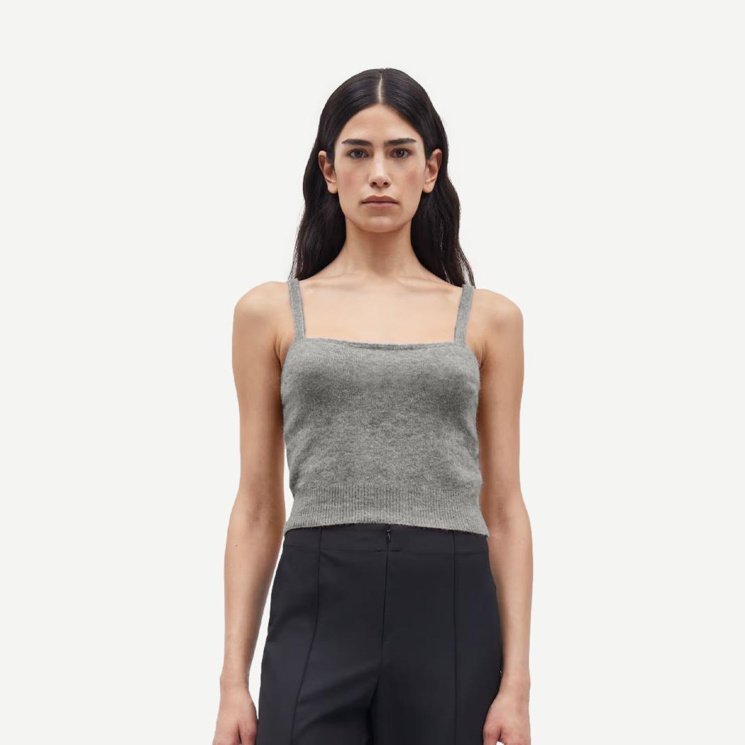 Sanoura Top - Grey Melange - Galvanic.co