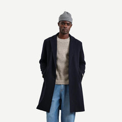 Sasso Coat Wool Twill - Navy - Galvanic.co