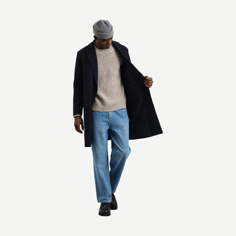 Sasso Coat Wool Twill - Navy - Galvanic.co