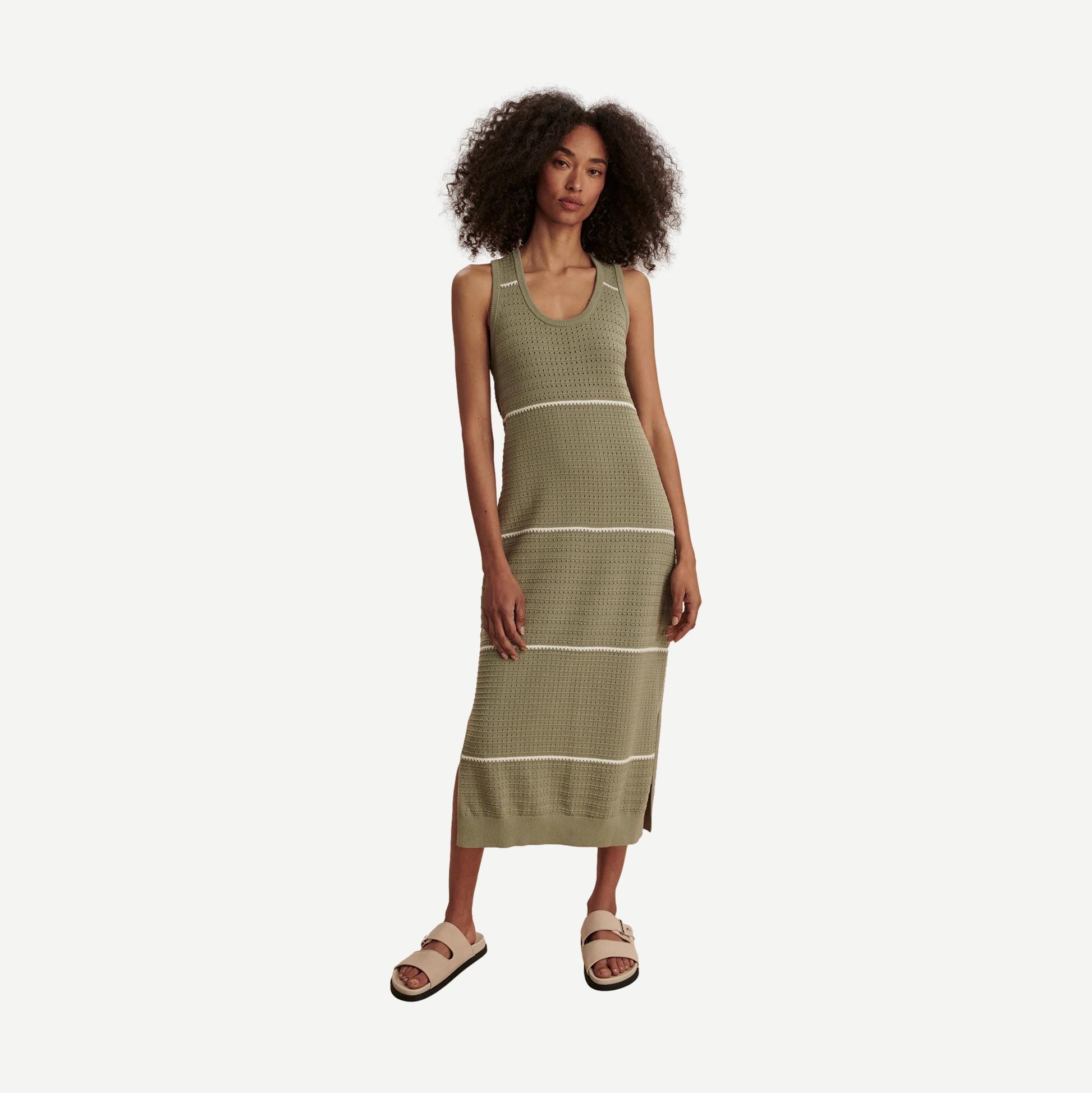Scott Scoop Neck Midi Dress - Seagrass - Galvanic.co