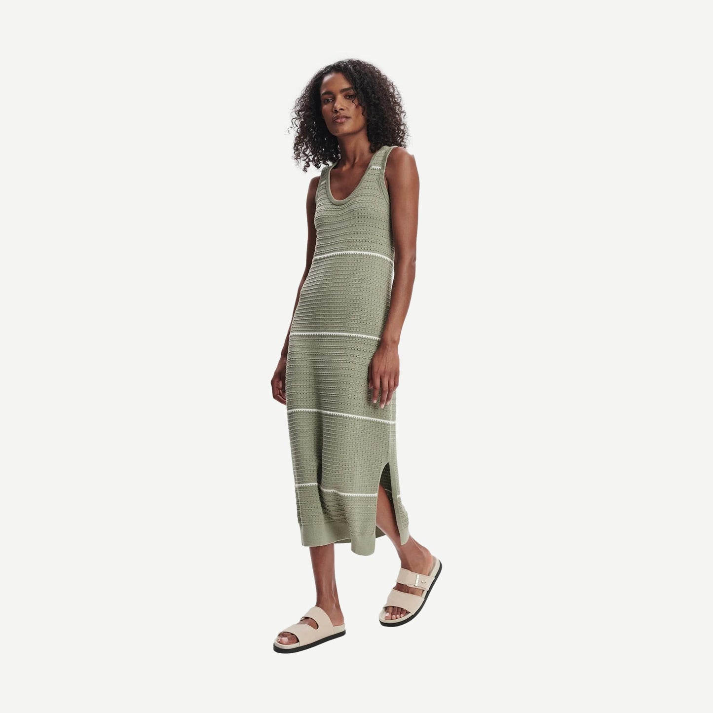 Scott Scoop Neck Midi Dress - Seagrass - Galvanic.co