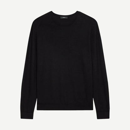 Silk-Cotton Crewneck Sweatshirt - Black - Galvanic.co