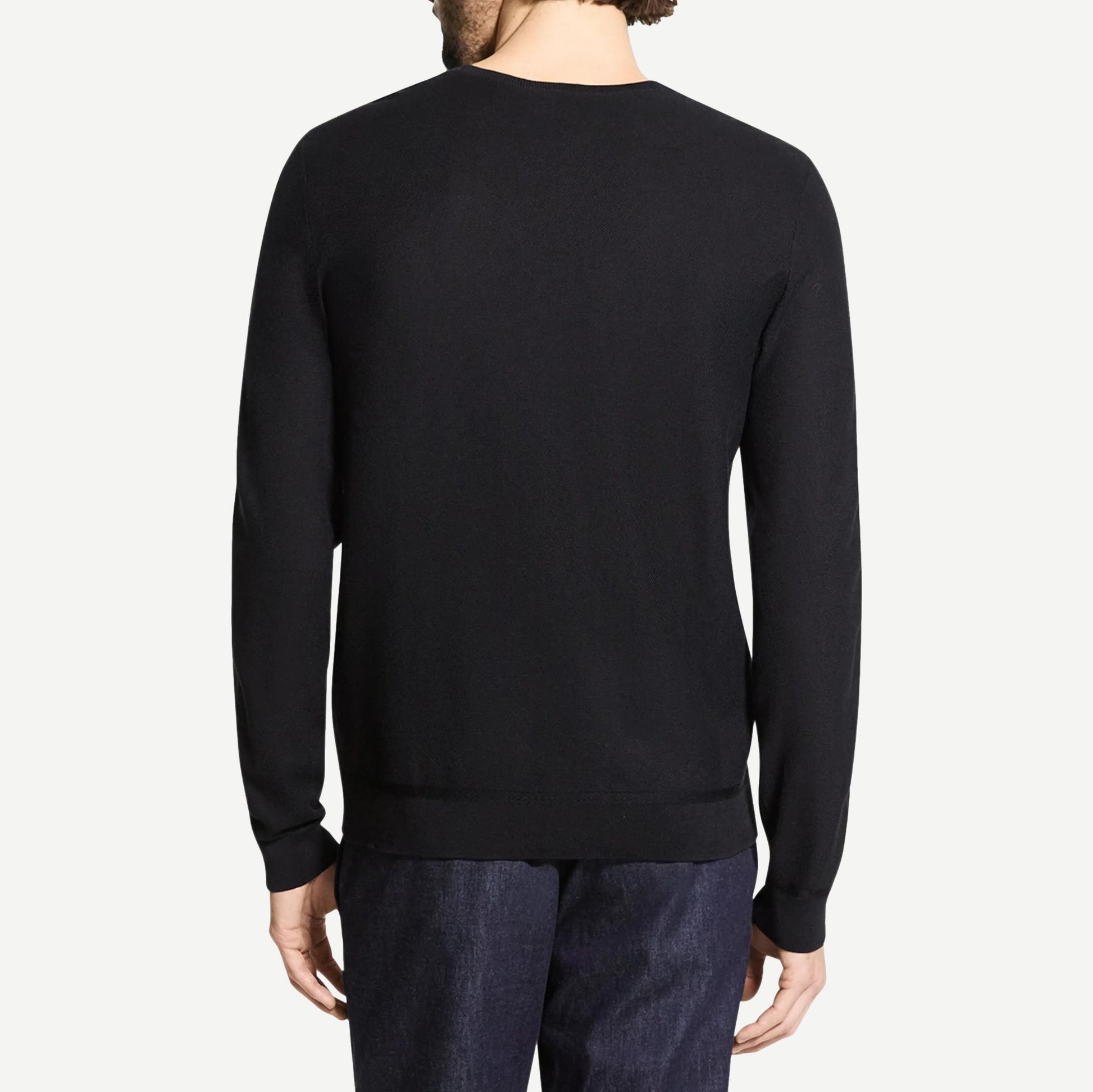 Silk-Cotton Crewneck Sweatshirt - Black - Galvanic.co