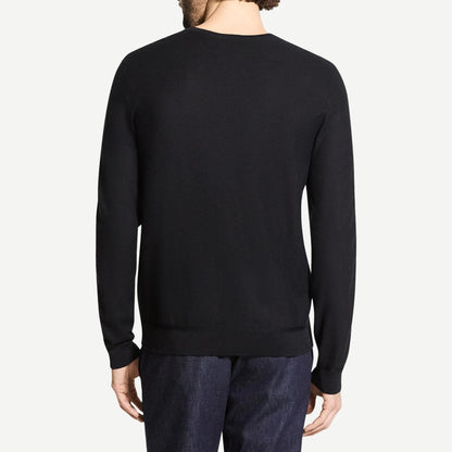 Silk-Cotton Crewneck Sweatshirt - Black - Galvanic.co