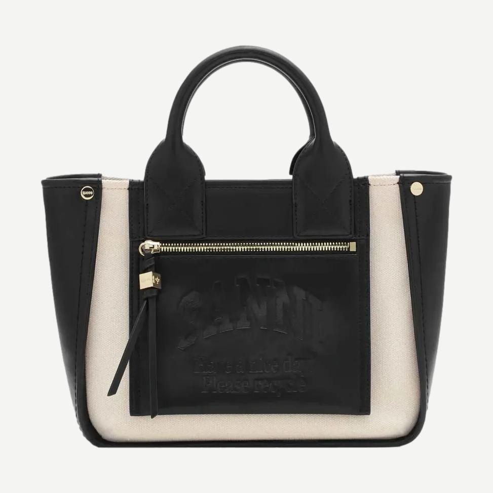 Small Pocket Tote Canvas - Black - Galvanic.co