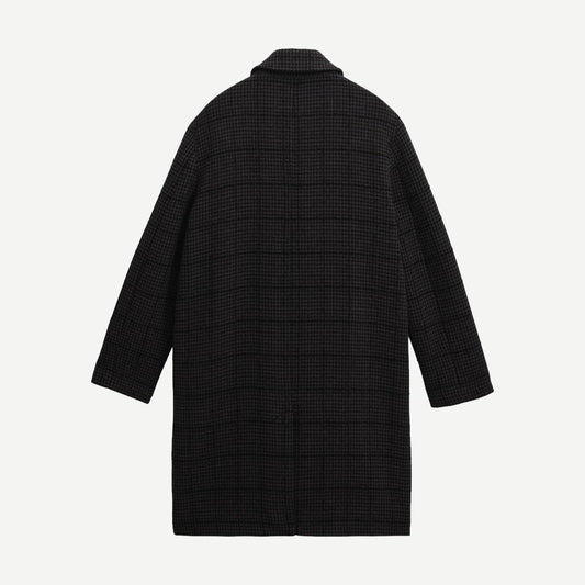 Stan Coat - Navy / Grey Puppytooth Check - Galvanic.co