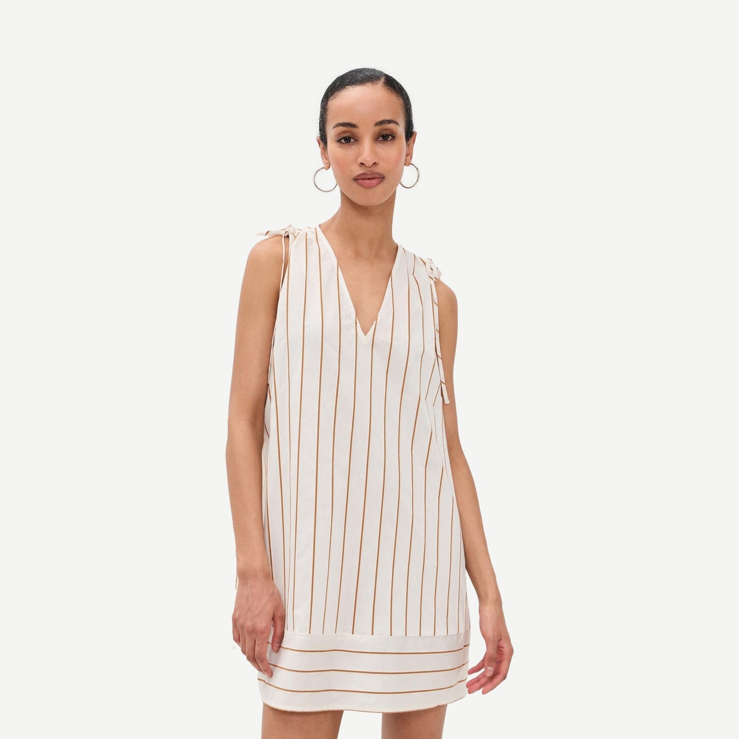 Staud Elena Dress in Solana Stripe featuring a stylish, lightweight fabric and a flattering fit, perfect for casual or summer wear.