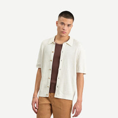 Tellaro SS Shirt - Honeycomb Cable Ecru - Galvanic.co