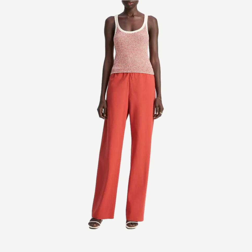 Textured Micro Stripe Tank - Oat Shell/Brick Rose - Galvanic.co