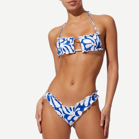 The Henley Top - Printed Sheenluxe -Leaf Print - Galvanic.co