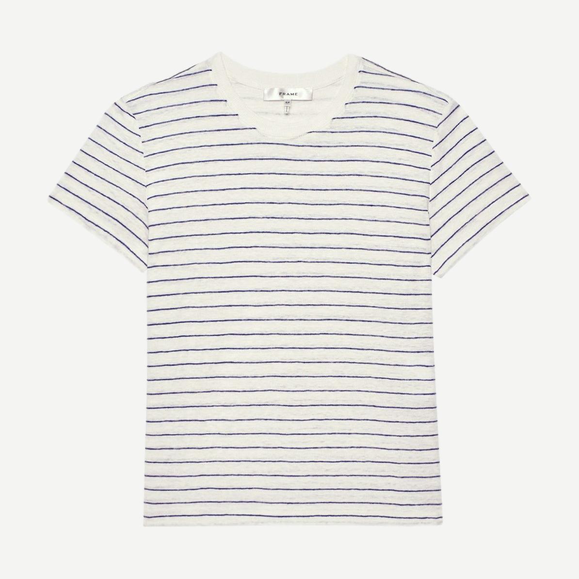 The Linen Baby Tee - Navy Multi - Galvanic.co