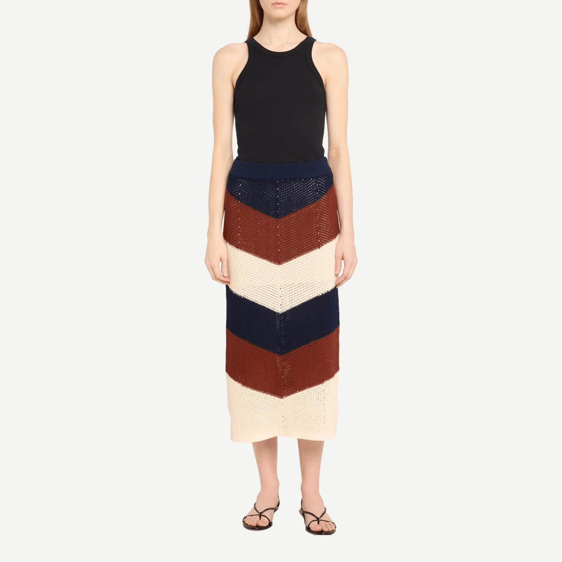 Tia Skirt - Cacao/Shell/Navy - Galvanic.co