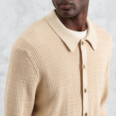 Tristan LS Mini Cable Stitch Shirt - Sand - Galvanic.co