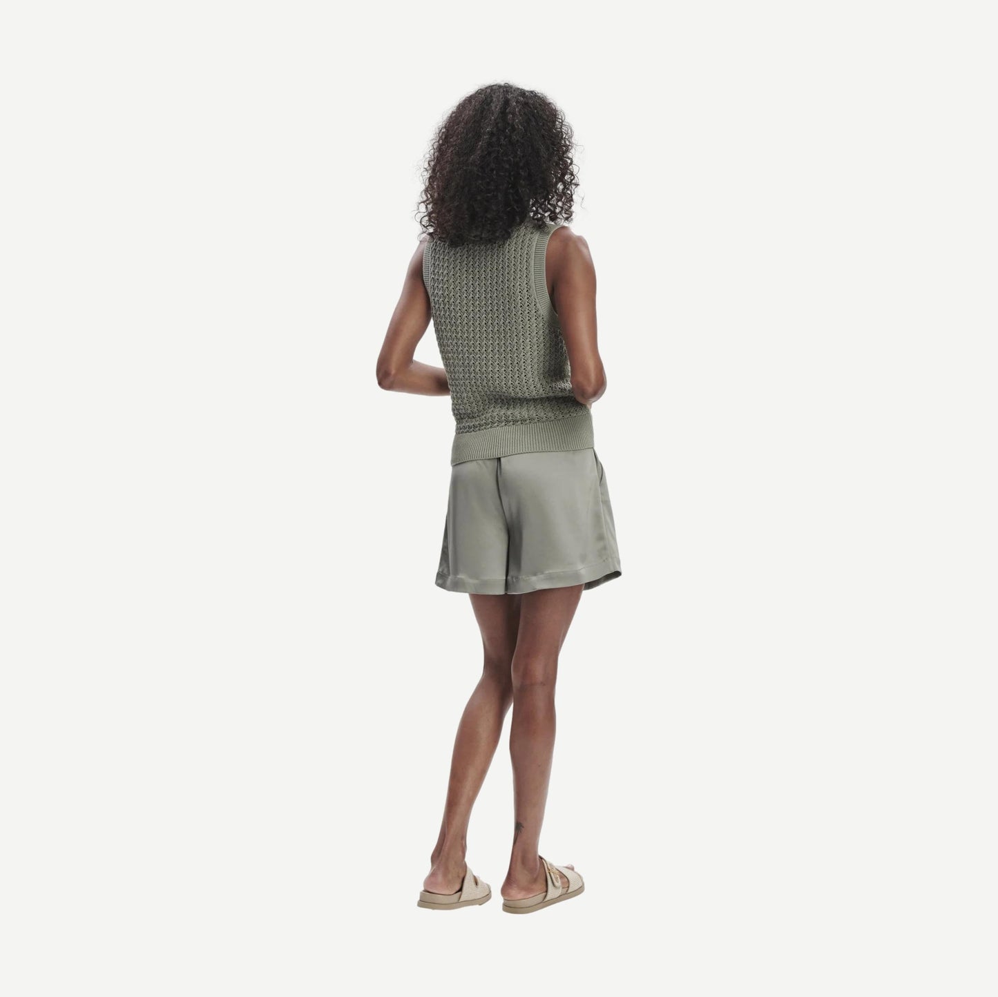 Ferns Open Knit Tank - Shadow