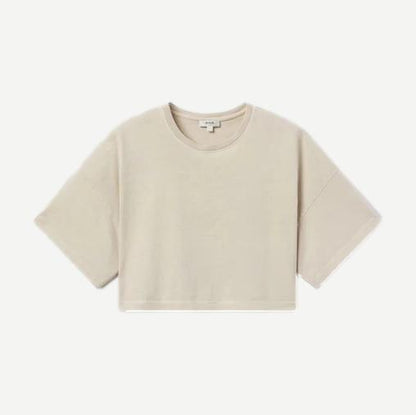 Arli Oversized Cropped Tee - Brown Rice - Galvanic.co