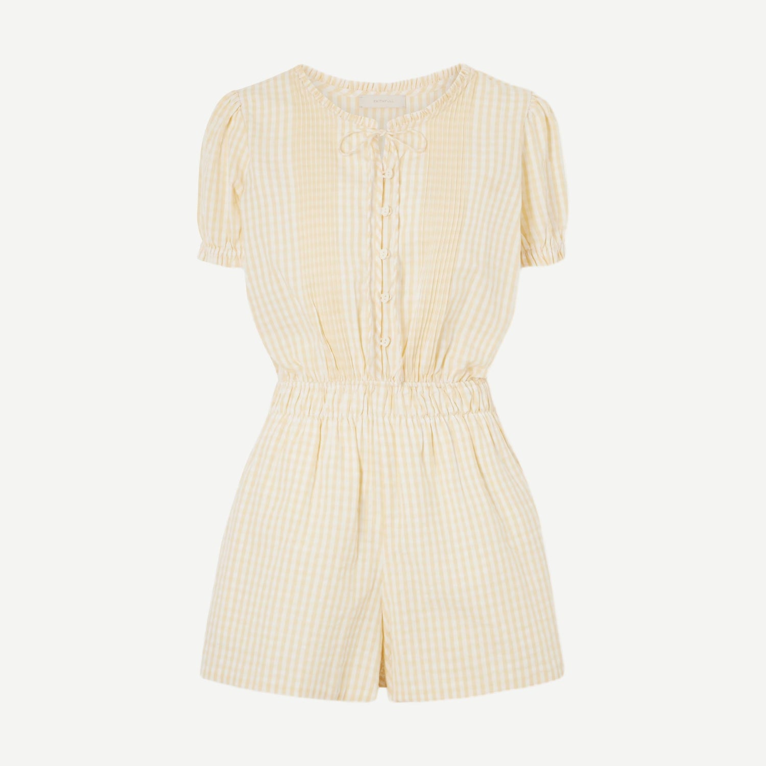 Roma Playsuit - Butter Textured Gingham - Galvanic.co