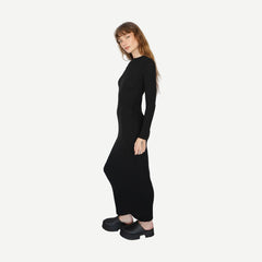 Karlotta Waffle Dress - Black - Galvanic.co