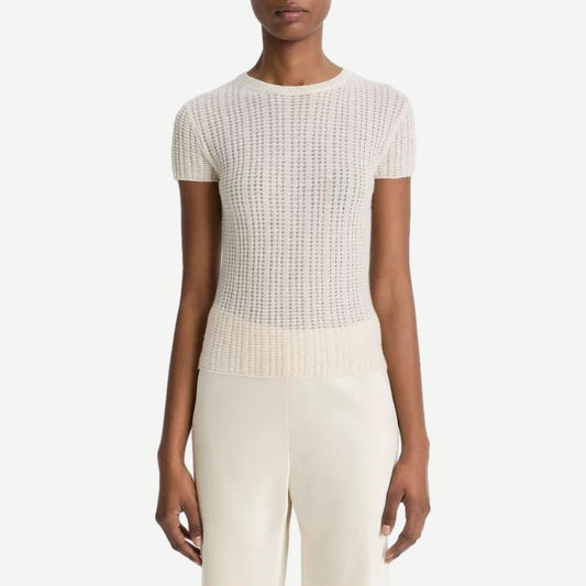 Waffle Knit SS Crew - White Sand - Galvanic.co