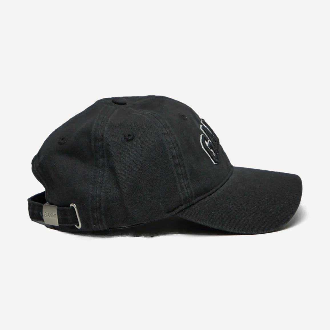 Washed Cotton Canvas Cap Embroidered - Black - Galvanic.co