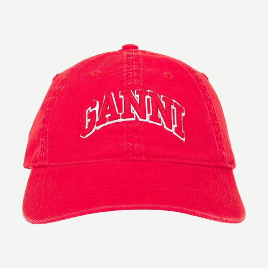 Washed Cotton Canvas Cap Embroidered - Fiery Red - Galvanic.co