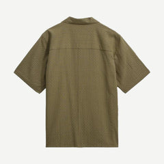 Didcot SS Shirt W. Pocket - Slub Stripe Khaki - Galvanic.co